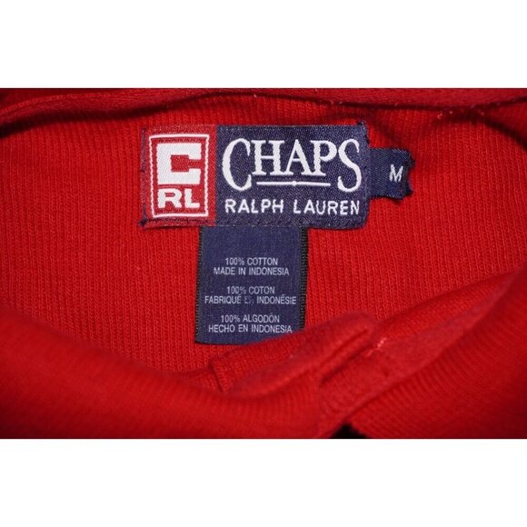 Vintage Chaps Ralph Lauren Long Sleeve Polo Shirt - Red -Preppy, Y2K, Streetwear - Picture 5 of 12